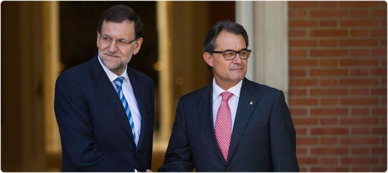 Mariano Rajoy y Artur Mas, en la Moncloa, en julio de 2014. (Gtres)